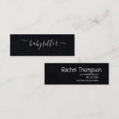 上品な基本的な最小主義のベビーシッターのオペア スキニー名刺 (正面/裏面)