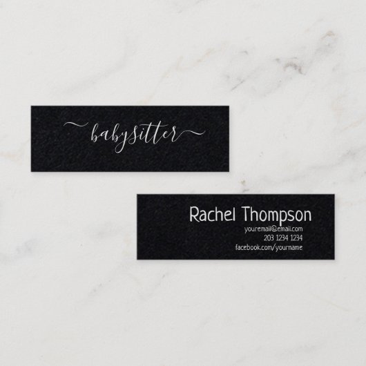 上品な基本的な最小主義のベビーシッターのオペア スキニー名刺 (正面/裏面)