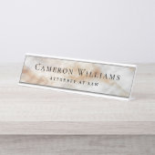 上品な大理石のエレガントルック名とタイトル デスクネームプレート (正面)