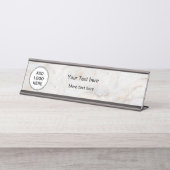 上品な大理石の一見はあなたのロゴを加えます デスクネームプレート (正面)