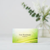 上品な大理石の緑の曲線デコールロゴとQRコード 名刺 (スタンド正面)