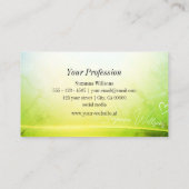 上品な大理石の緑の湾曲したデコールとモノグラム 名刺 (裏面)