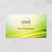 上品な大理石グリーン曲線デコールとロゴ写真 名刺 (正面)