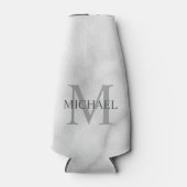 上品な大理石パーソナライズされたモノグラムと名前 ボトルクーラー (正面)