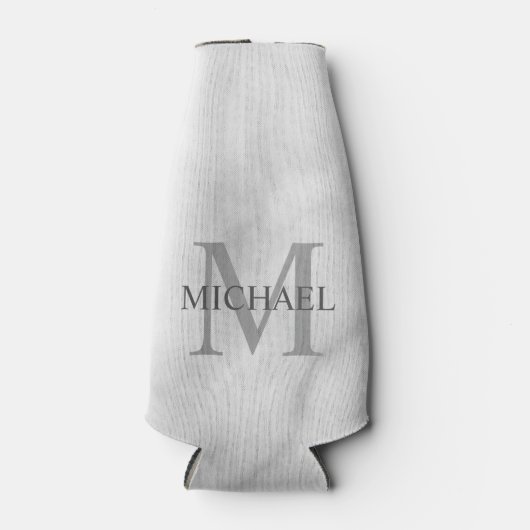 上品な大理石パーソナライズされたモノグラムと名前 ボトルクーラー (正面)