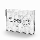 上品な大理石ファミリーモノグラム名前タイポグラフィ フォトブロック (右)