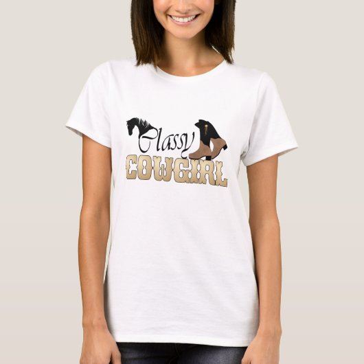 上品な女性のカーボーイの西部のTシャツ Tシャツ (正面)