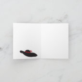 上品な女性の赤いドレスノートカード カード (内部)