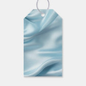 上品な女性らしいライトブルーの偽サテン ギフトタグ (裏面)