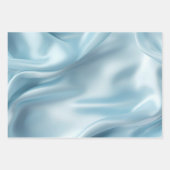 上品な女性らしいライトブルーの偽サテン ラッピングペーパーシート (正面)