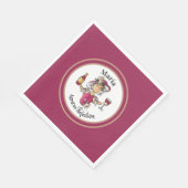 上品な女性ワパーソナライズされたイン誕生日ナプキン スタンダードランチョンナプキン (角)