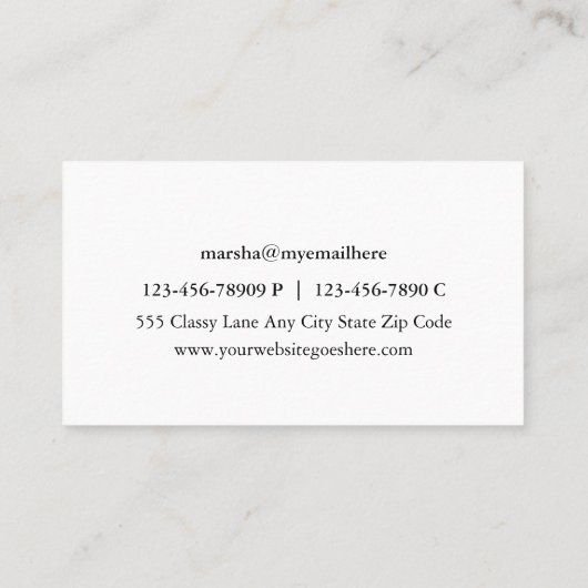 上品な女性名刺 名刺 (裏面)