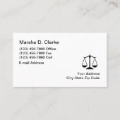 上品な女性弁護士名刺デザイン 名刺 (裏面)