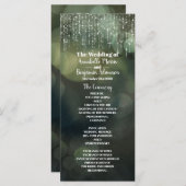 上品な妖精の文字列のライトグリーン結婚式 プログラム (正面/裏面)