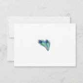 上品な孔雀RSVPの招待状 出欠カード (裏面)