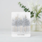 上品な季節の挨拶 ゴールドツリー 雪のスパークル シーズンカード (スタンド正面)