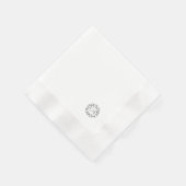 上品な定年モダンフラワーブラック 縁ありカクテルナプキン (角)