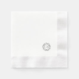 上品な定年モダンフラワーブラック 縁ありカクテルナプキン