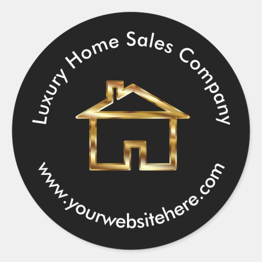 上品な実在エステートロゴの追加 ラウンドシール (正面)