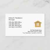 上品な実在不動産仲介業者テーマ名刺テンプレート 名刺 (裏面)