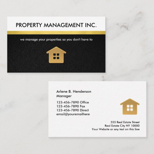 上品な実在不動産仲介業者テーマ名刺テンプレート 名刺 (正面/裏面)