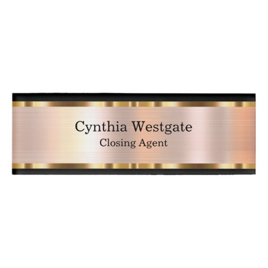 上品な実在不動産閉店業者 名札 (正面)
