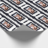 上品な家族のクリスマスの包装紙あなたの写真 ラッピングペーパー (角)