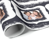 上品な家族のクリスマスの包装紙あなたの写真 ラッピングペーパー (ロールコーナー)