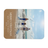 上品な家族写真クリスマス マグネット (横)