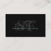 上品な専門の黒いティール（緑がかった色）の名刺 名刺 (裏面)