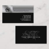 上品な専門の黒い銀製の名刺 名刺 (正面/裏面)