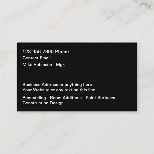 上品な建築テーマ名刺 名刺 (裏面)