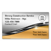 上品な建築ロゴテーマ マグネット名刺 (正面)