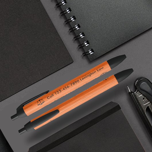 上品な弁護士ウッドルック 黒ボールペン