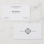 上品な弁護士エレガントIはかりで測 of Justice 名刺 (正面/裏面)