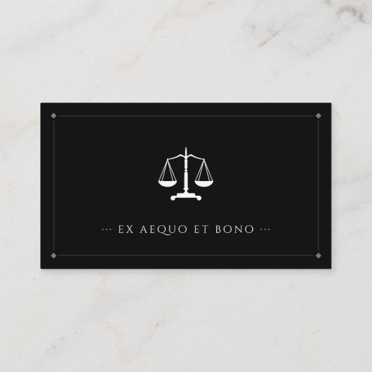 上品な弁護士 |弁護士ブラック 名刺 (裏面)