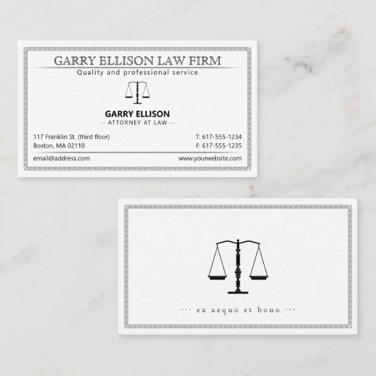 上品な弁護士 |弁護士 名刺 (正面/裏面)