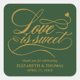 上品な愛エレガントは甘い結婚式用シール スクエアシール