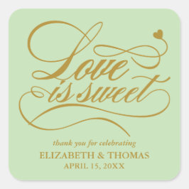 上品な愛エレガントは甘い結婚式用シール スクエアシール