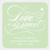 上品な愛エレガントは甘い結婚式用シール スクエアシール (正面)