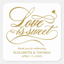 上品な愛エレガントは甘い結婚式用シール スクエアシール