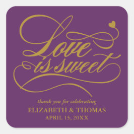 上品な愛エレガントは甘い結婚式用シール スクエアシール