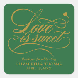 上品な愛エレガントは甘い結婚式用シール スクエアシール