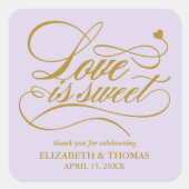 上品な愛エレガントは甘い結婚式用シール スクエアシール (正面)