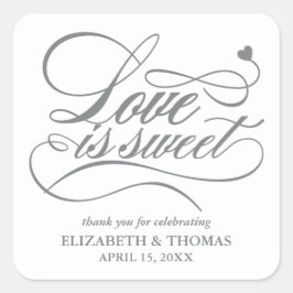 上品な愛エレガントは甘い結婚式用シール スクエアシール