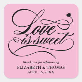 上品な愛エレガントは甘い結婚式用シール スクエアシール