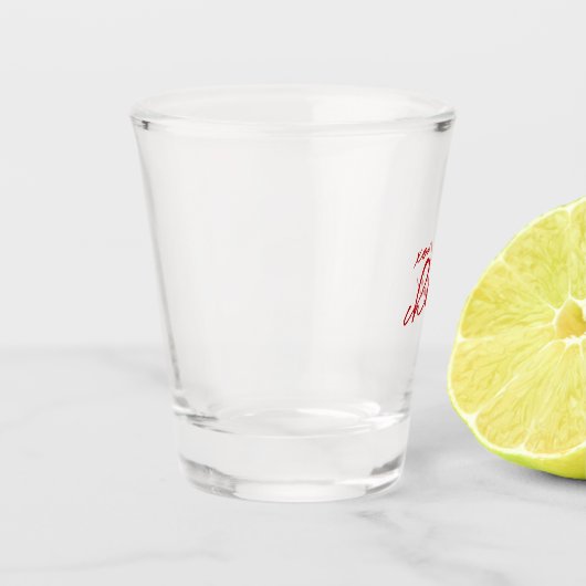 上品な愛"あなたの名前"赤いタイポグラフィショットガラス ショットグラス (左)