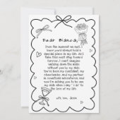 上品な手描きの花嫁の伴娘プロポーズカード 招待状 (裏面)