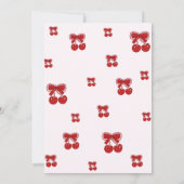 上品な手描きチェリーオントップのベビーシャワー 招待状 (裏面)