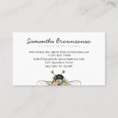 上品な手描きハートフローラアピラルハニービー 名刺 (裏面)